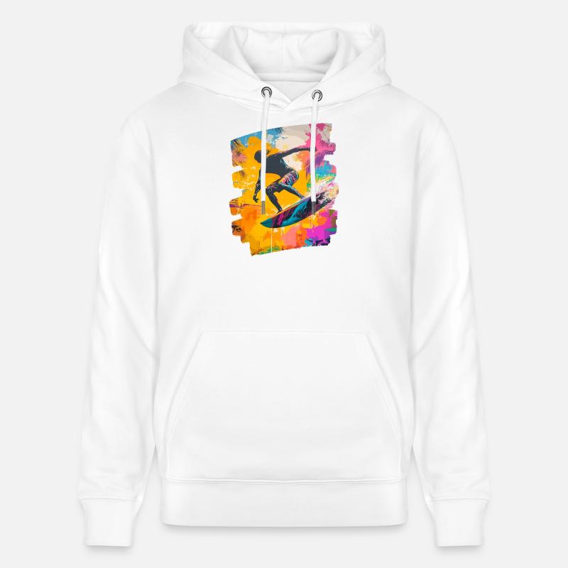 Surfeur Surf Planche de surf Surf - Sweat à capuche bio CRUISER Stanley/Stella Unisexe - blanc