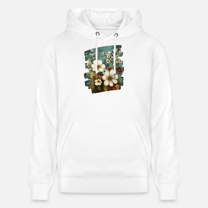 Printemps Printemps Début Fleur Fleurs - Sweat à capuche bio CRUISER Stanley/Stella Unisexe - blanc