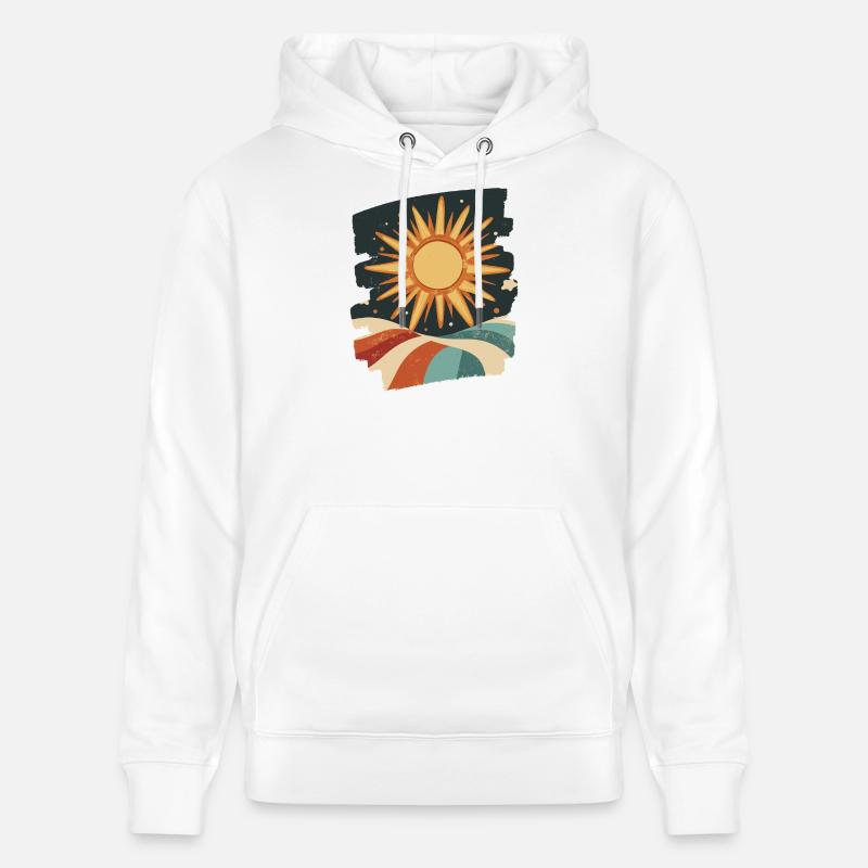Soleil d’été Coucher de soleil - Sweat à capuche bio CRUISER Stanley/Stella Unisexe - blanc
