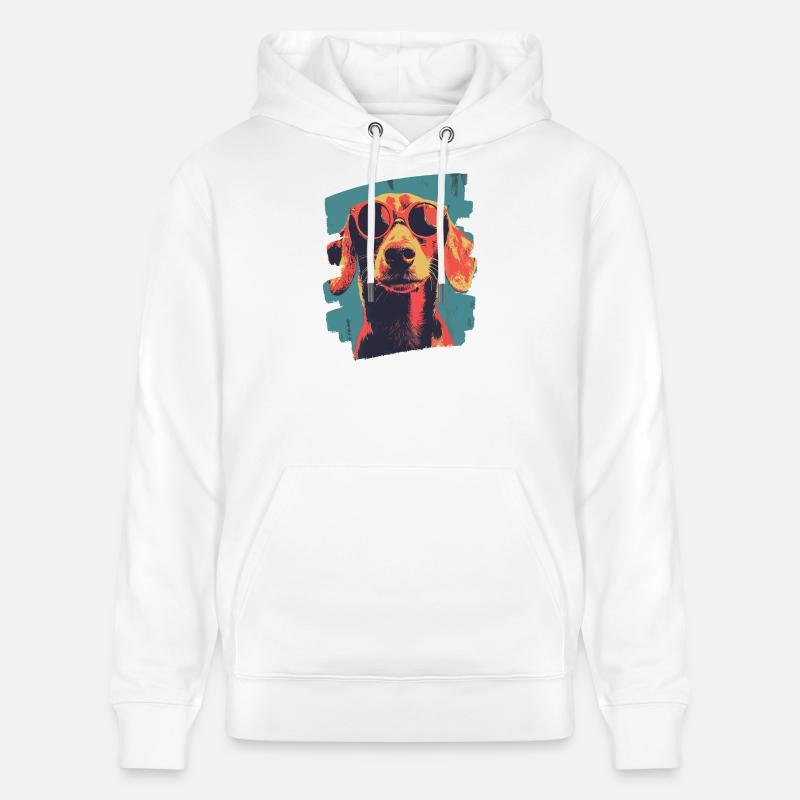 Teckel Dackel - Sweat à capuche bio CRUISER Stanley/Stella Unisexe - blanc