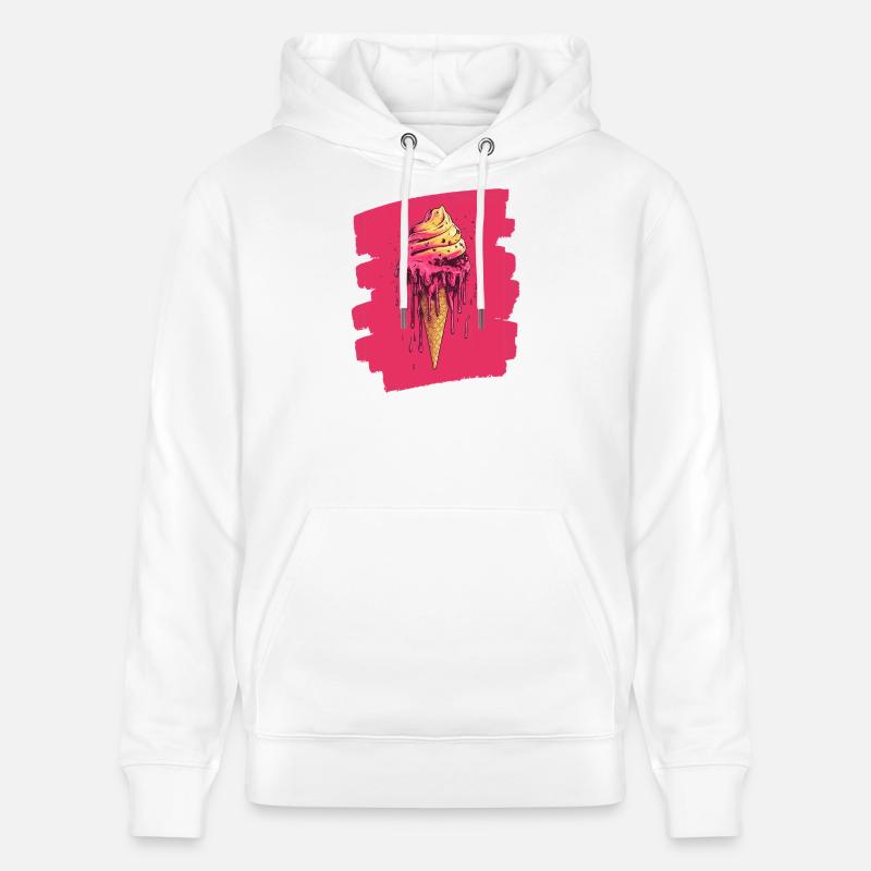 Crème glacée Crème glacée - Sweat à capuche bio CRUISER Stanley/Stella Unisexe - blanc