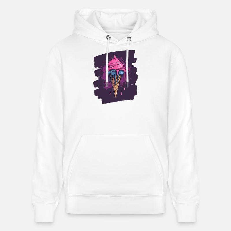 Crème glacée Crème glacée - Sweat à capuche bio CRUISER Stanley/Stella Unisexe - blanc