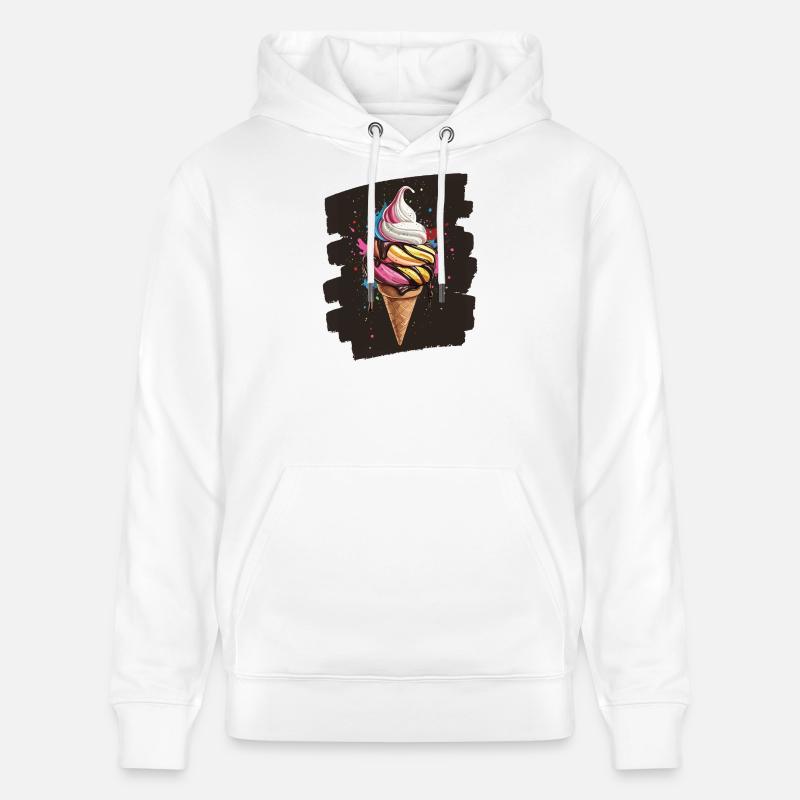 Crème glacée Crème glacée - Sweat à capuche bio CRUISER Stanley/Stella Unisexe - blanc
