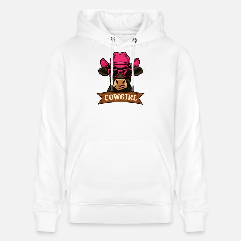 Fille Vache - Sweat à capuche bio CRUISER Stanley/Stella Unisexe - blanc