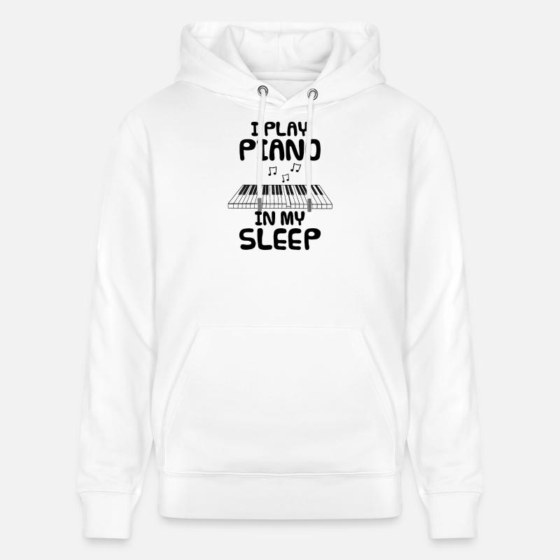 Je joue du piano dans mon sommeil - Sweat à capuche bio CRUISER Stanley/Stella Unisexe - blanc