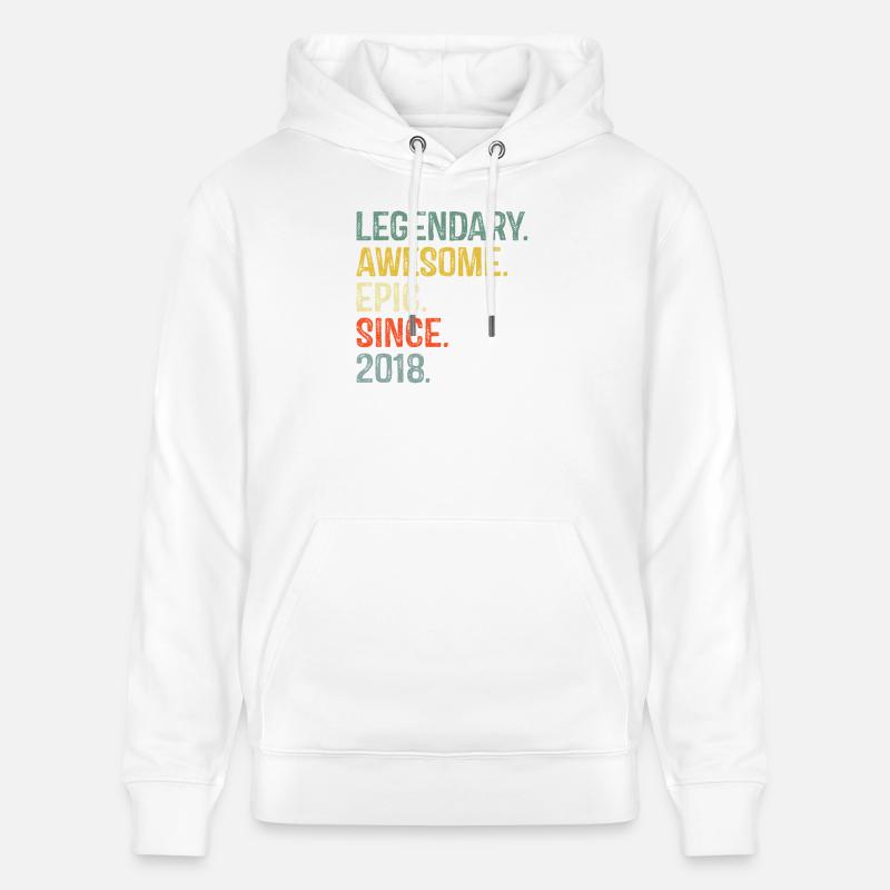 Conception de texte arc-en-ciel rétro audacieux - Sweat à capuche bio CRUISER Stanley/Stella Unisexe - blanc
