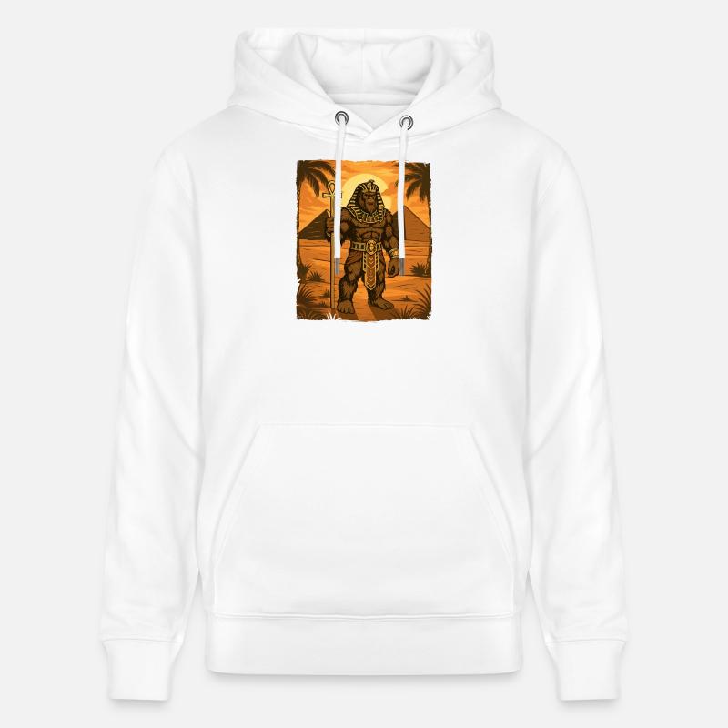 Pharaon Bigfoot Cryptide Égyptien Sasquatch Yéti - Sweat à capuche bio CRUISER Stanley/Stella Unisexe - blanc