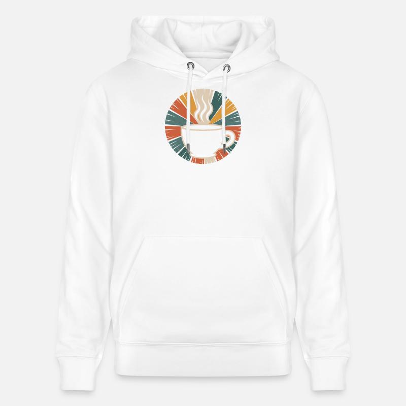 Tasse à café chauffante design rétro - Sweat à capuche bio CRUISER Stanley/Stella Unisexe - blanc