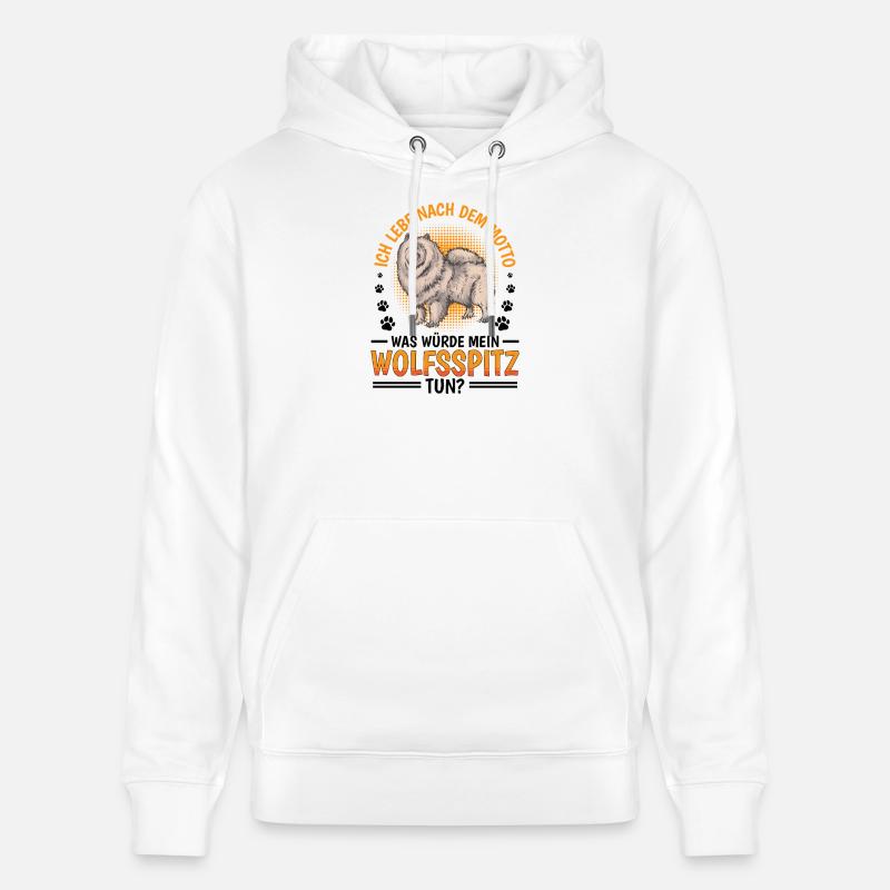 Que ferait le Wolfspitz allemand - Sweat à capuche bio CRUISER Stanley/Stella Unisexe - blanc