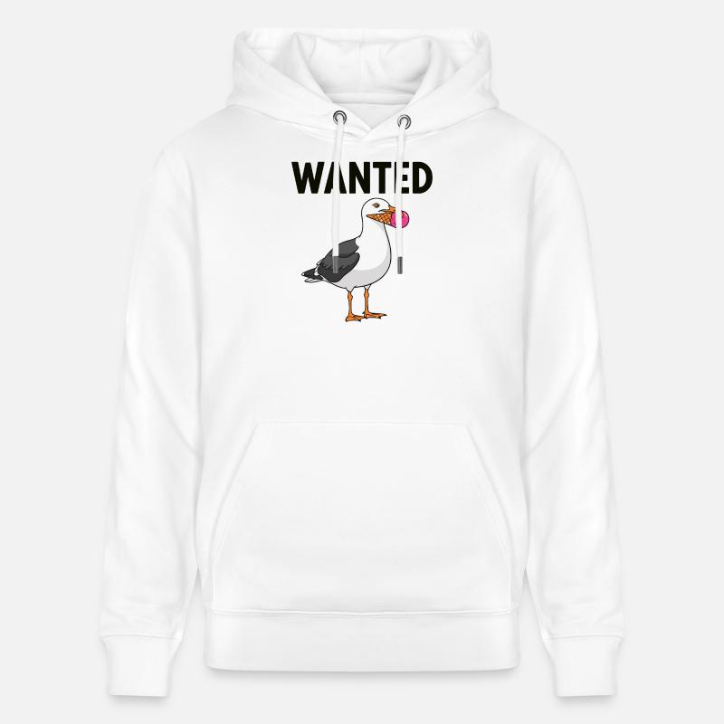 Gesucht Möwe Eiscreme Abenteuer - Sweat à capuche bio CRUISER Stanley/Stella Unisexe - blanc