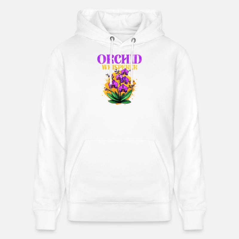 Conception de murmure d'orchidée - Sweat à capuche bio CRUISER Stanley/Stella Unisexe - blanc