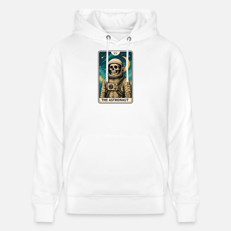 Astronaute avec crâne et ciel étoilé - Sweat à capuche bio CRUISER Stanley/Stella Unisexe - blanc