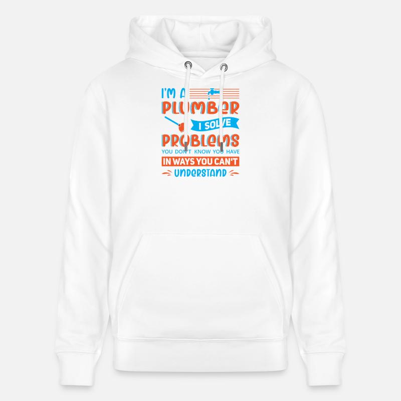 Heating Engineer Heating Construction Plumber Plumber - Stanley/Stella CRUISER Unisex Organic Hoodie - white