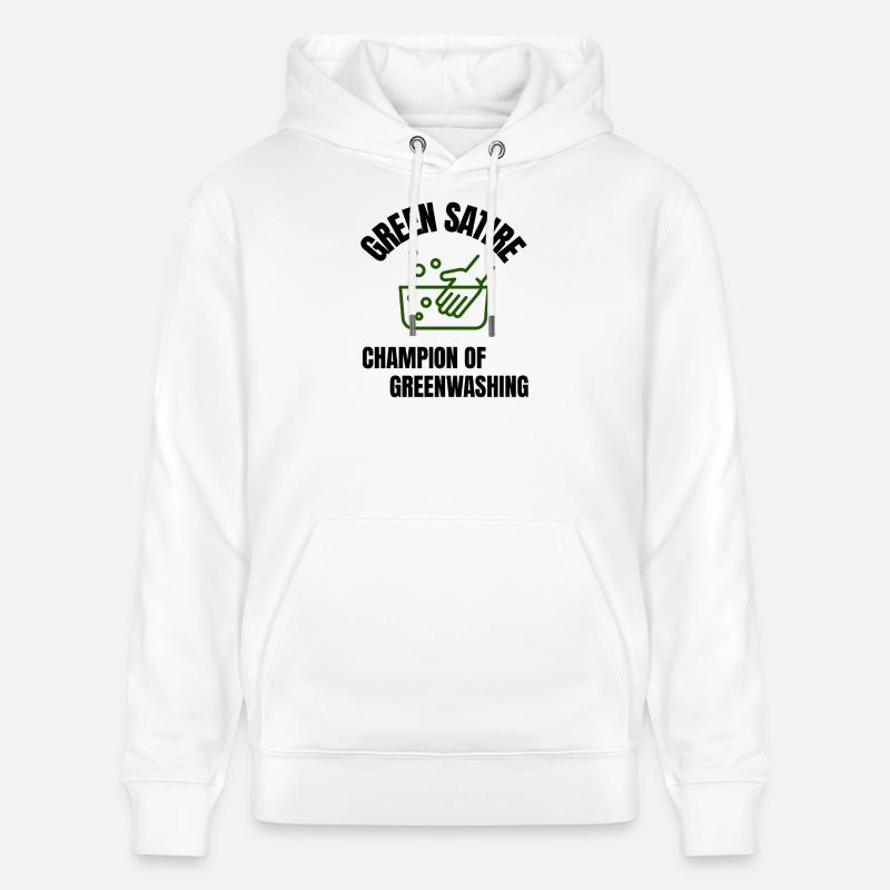Satire verte - Championne de l’écoblanchiment - Sweat à capuche bio CRUISER Stanley/Stella Unisexe - blanc