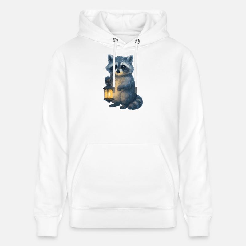Raton laveur avec lanterne – Design d’hiver - Sweat à capuche bio CRUISER Stanley/Stella Unisexe - blanc