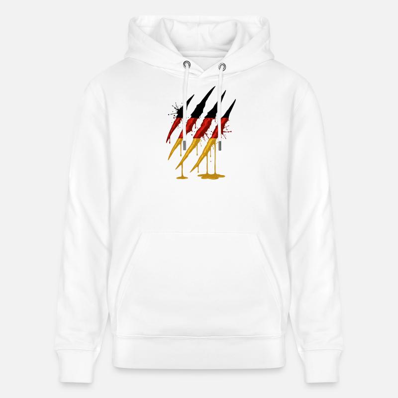 Griffe Allemagne Drapeau Scratch Trace - Sweat à capuche bio CRUISER Stanley/Stella Unisexe - blanc