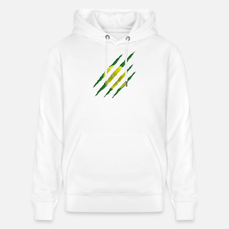 Balle de tennis Scratch Pattern - Sweat à capuche bio CRUISER Stanley/Stella Unisexe - blanc