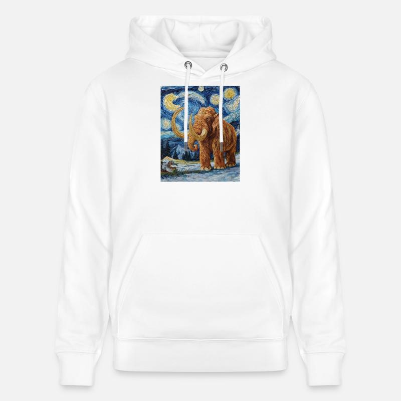 Mammouth Van Gogh Nuit étoilée - Sweat à capuche bio CRUISER Stanley/Stella Unisexe - blanc
