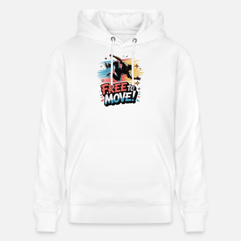 Libre de bouger Danse Burst - Sweat à capuche bio CRUISER Stanley/Stella Unisexe - blanc