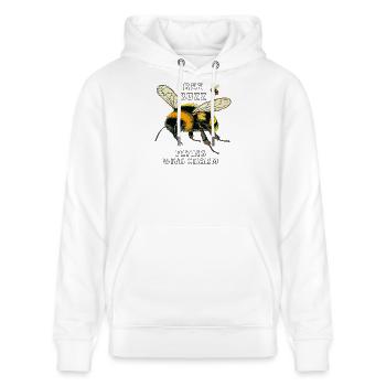 HUMMELN BEE BUZZ FLYING WITH CHARM - Stanley/Stella Unisex Bio-Hoodie CRUISER  - Weiß - Vorne - Alina (178cm) & Michal (187cm)