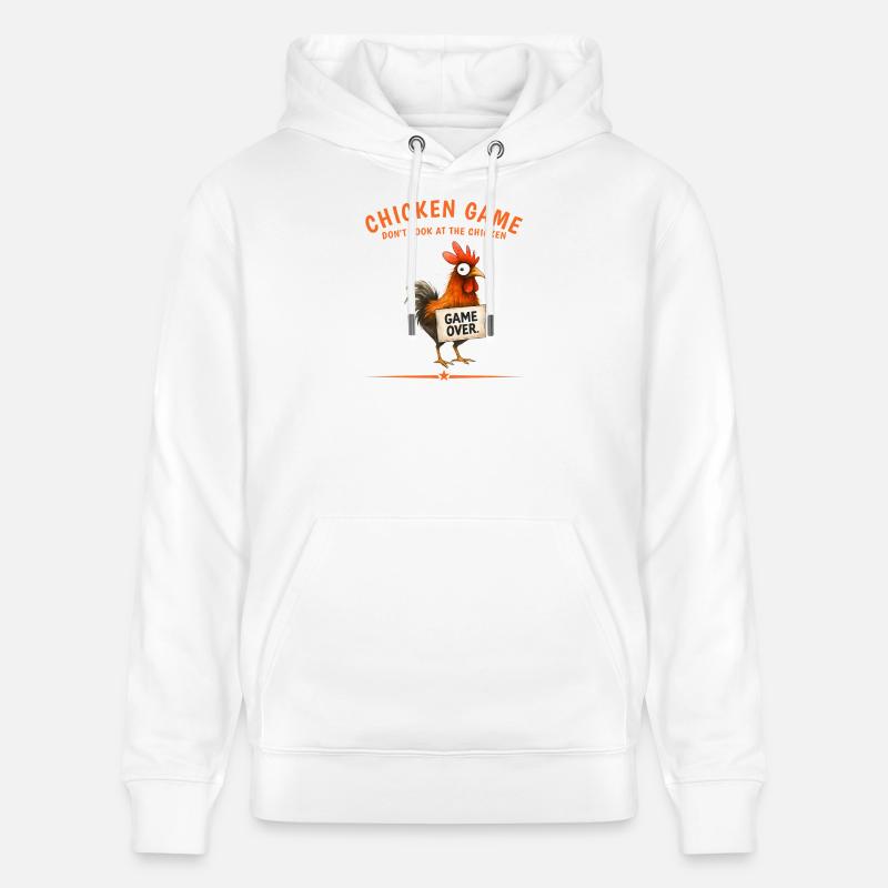 Graphismes de Chicken Game Over - Sweat à capuche bio CRUISER Stanley/Stella Unisexe - blanc