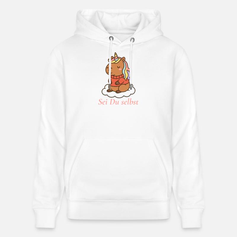 Sei Du selbst – Capybara Einhorn 🌈 - Stanley/Stella Unisex Bio-Hoodie CRUISER - Weiß