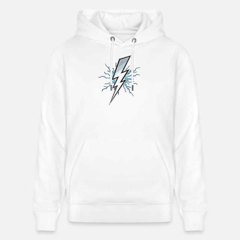 Blitz Blitzschlag Gewitter Strom Sturm - Stanley/Stella Unisex Bio-Hoodie CRUISER  - Weiß