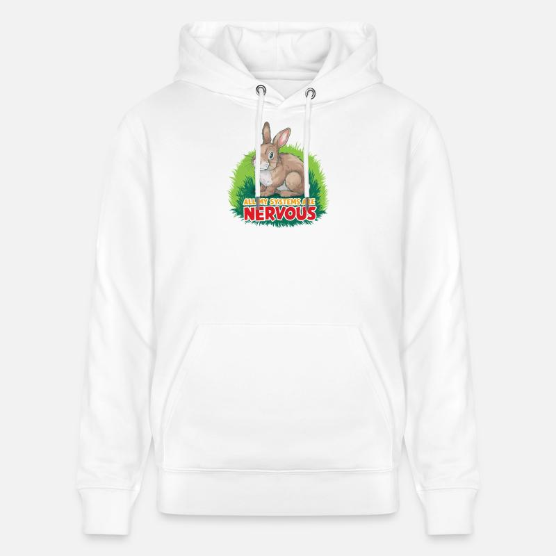 Lapin nerveux: blague système - Sweat à capuche bio CRUISER Stanley/Stella Unisexe - blanc