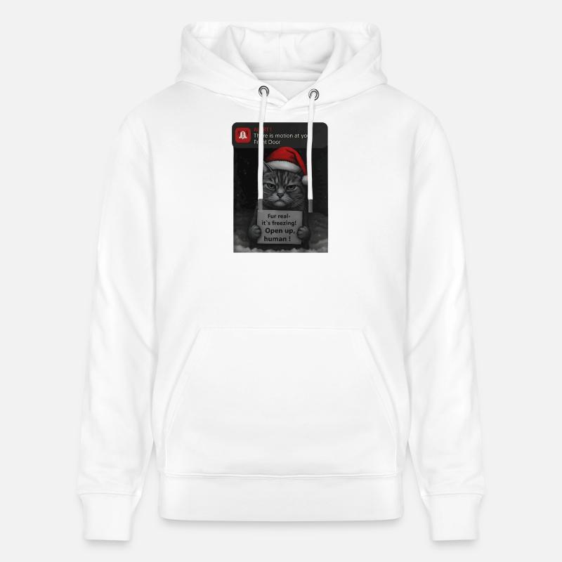 Chat Noël avec des chats drôles - Sweat à capuche bio CRUISER Stanley/Stella Unisexe - blanc