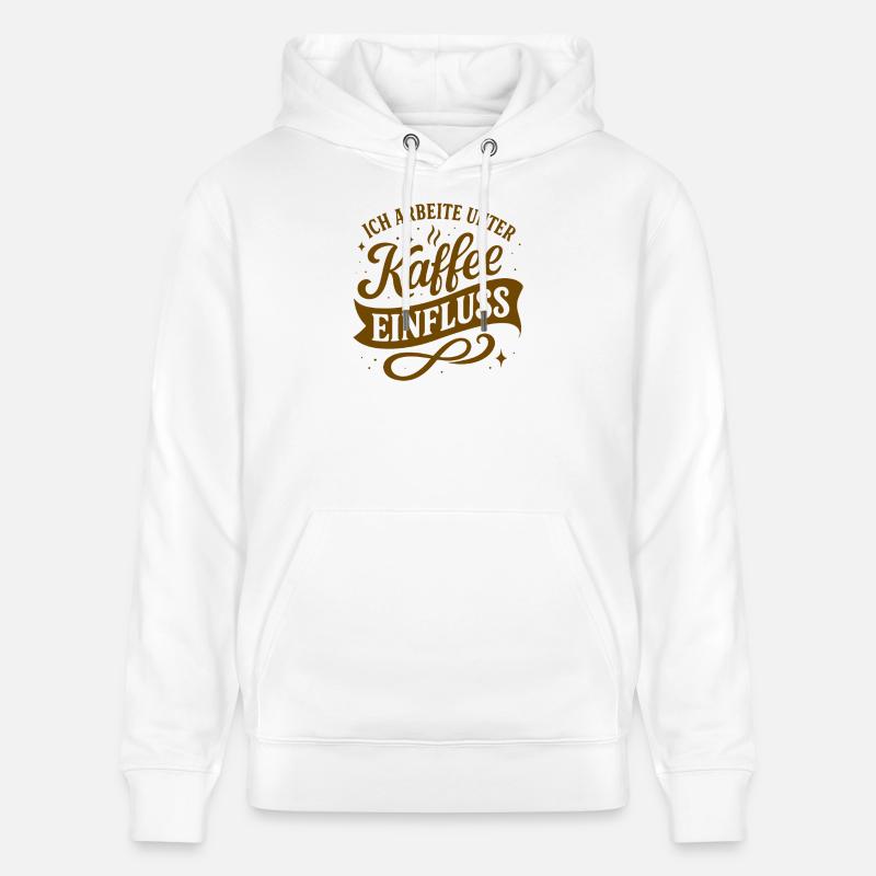Je travaille sous l’influence du café - Sweat à capuche bio CRUISER Stanley/Stella Unisexe - blanc