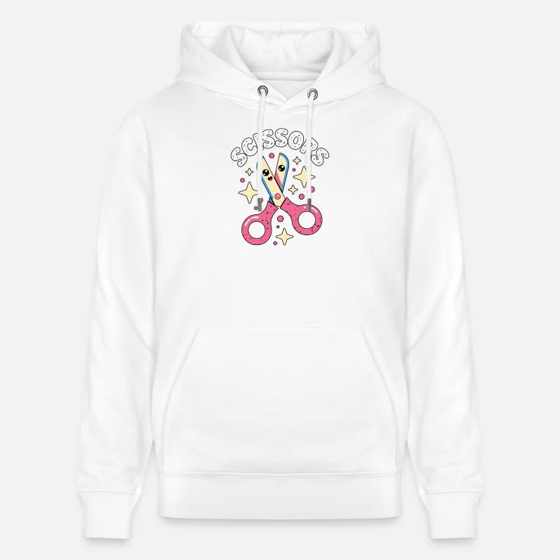Ciseaux Pierre Papier Kawaii Ciseaux - Sweat à capuche bio CRUISER Stanley/Stella Unisexe - blanc
