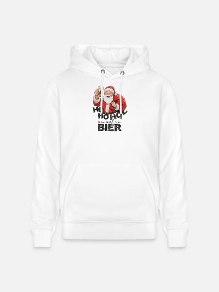 Santa says get me a beer - Stanley/Stella CRUISER Unisex Organic Hoodie - white