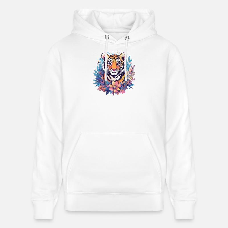 Magie de la fleur de tigre - Sweat à capuche bio CRUISER Stanley/Stella Unisexe - blanc