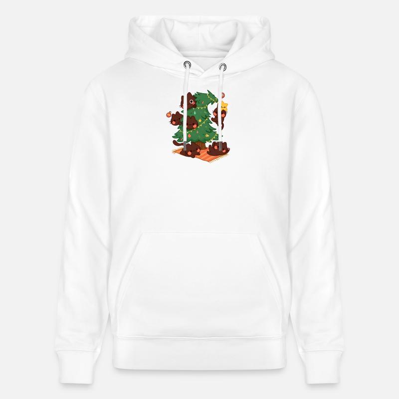 Arbre de Noël Kitty, Amour Chats - Sweat à capuche bio CRUISER Stanley/Stella Unisexe - blanc