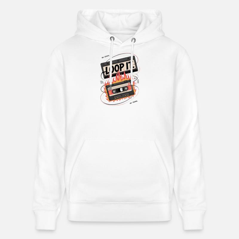 Loop It Flames Cassette - Sweat à capuche bio CRUISER Stanley/Stella Unisexe - blanc