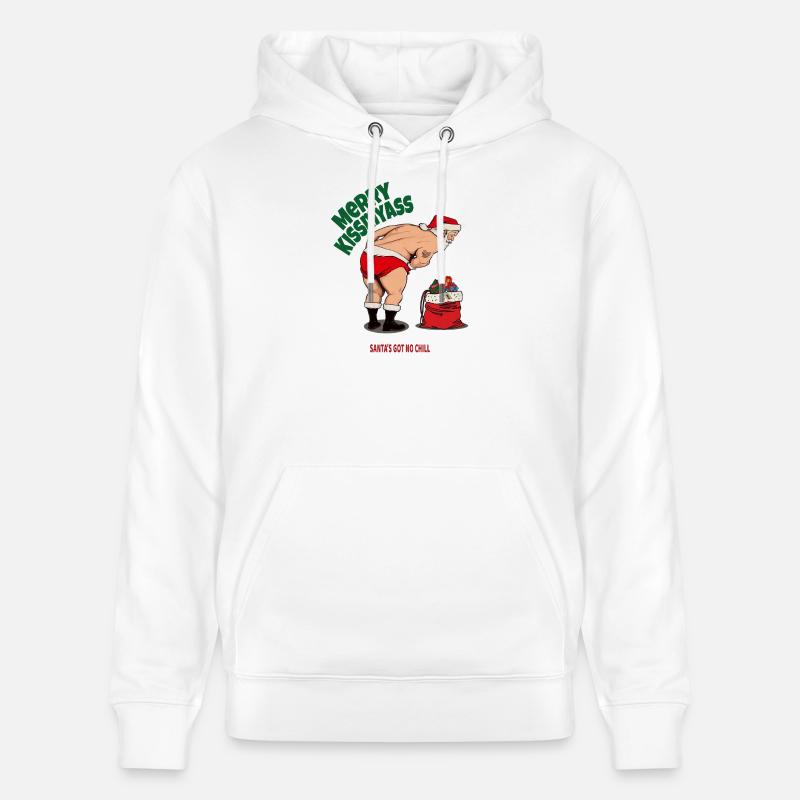 Merry Kissmas – Design de Noël effronté - Sweat à capuche bio CRUISER Stanley/Stella Unisexe - blanc