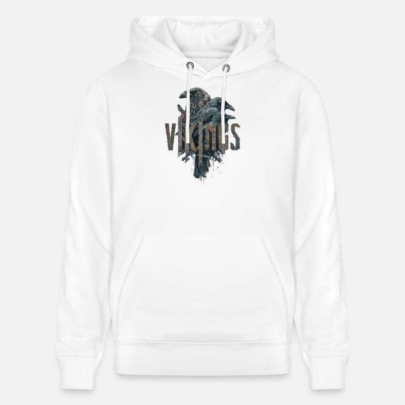Odin-Crows-Vikings-Sword-Edda - Stanley/Stella Unisex Bio-Hoodie CRUISER  - Weiß
