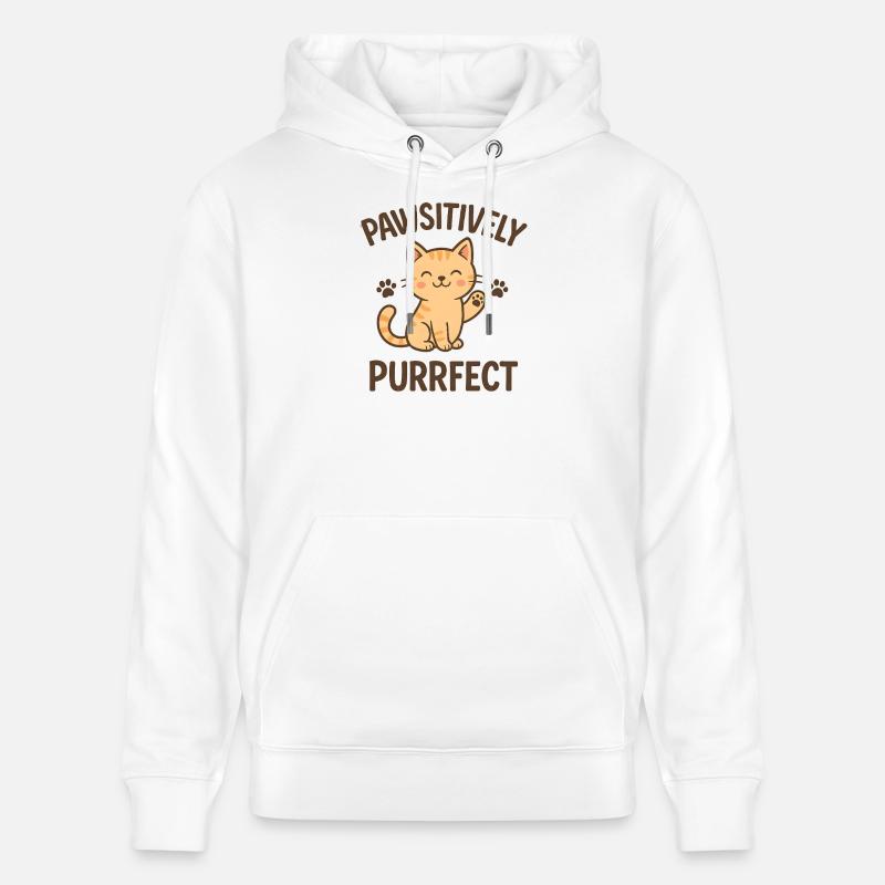 Conception Pathsitively Purrfect Cat - Sweat à capuche bio CRUISER Stanley/Stella Unisexe - blanc