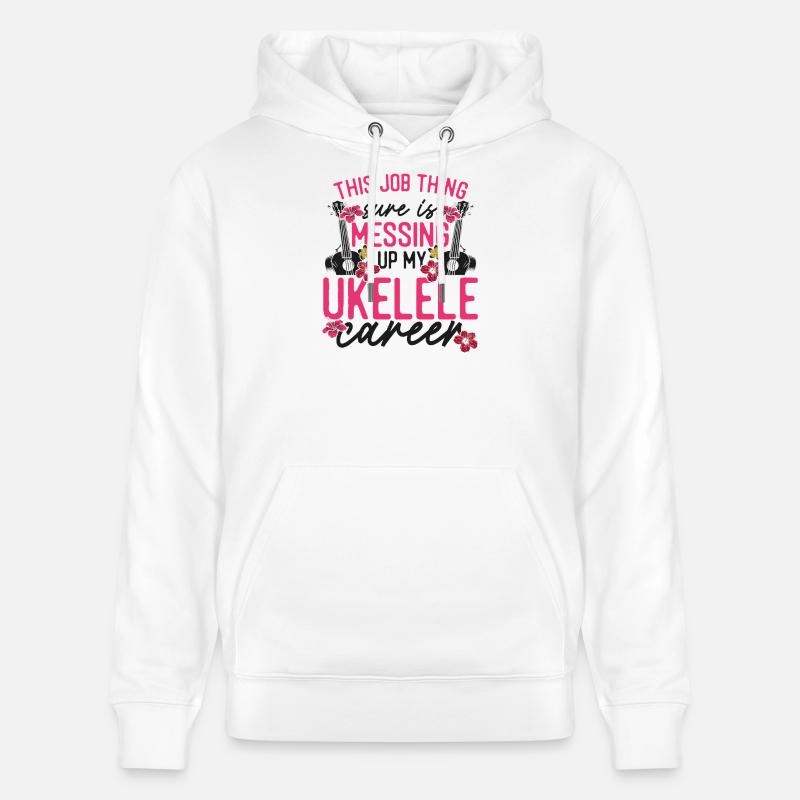 Ukulélé hawaïen uke ce métier - Sweat à capuche bio CRUISER Stanley/Stella Unisexe - blanc