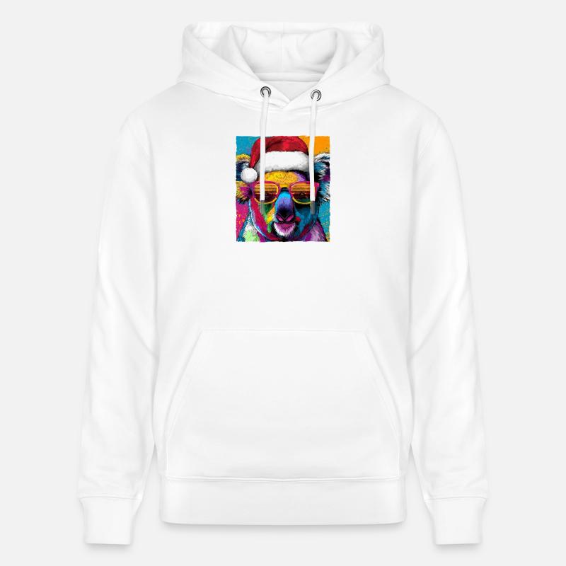 Portrait de Noël du Koala - Sweat à capuche bio CRUISER Stanley/Stella Unisexe - blanc