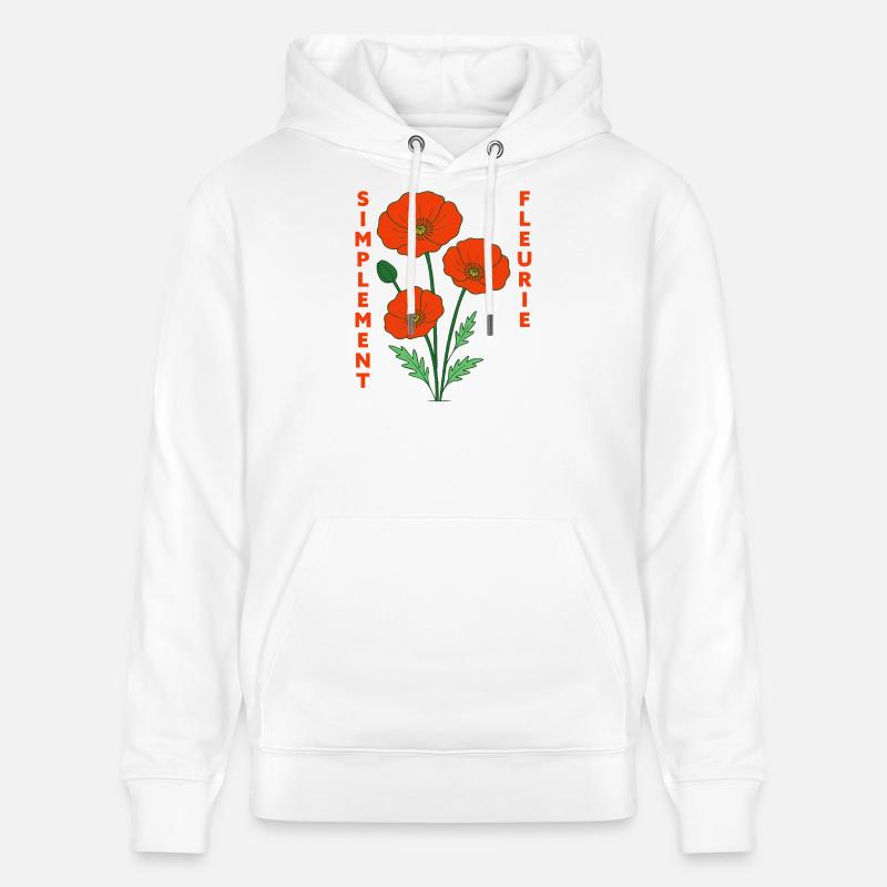 Simplement fleurie - Illustration florale rétro - Sweat à capuche bio CRUISER Stanley/Stella Unisexe - blanc