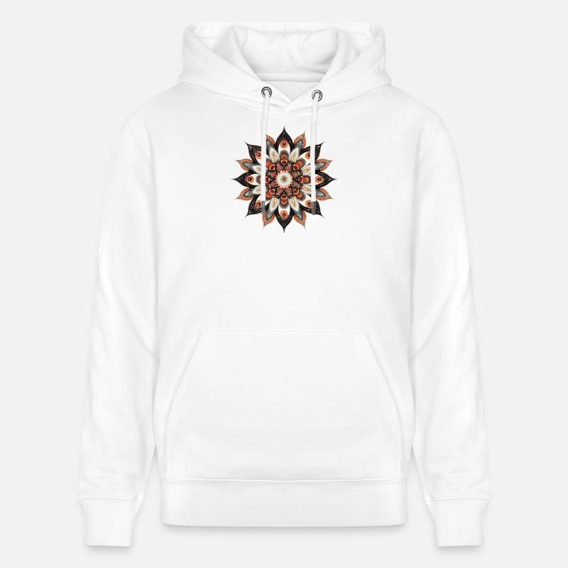 Imprimé de fleurs de mandala chaudes - Sweat à capuche bio CRUISER Stanley/Stella Unisexe - blanc