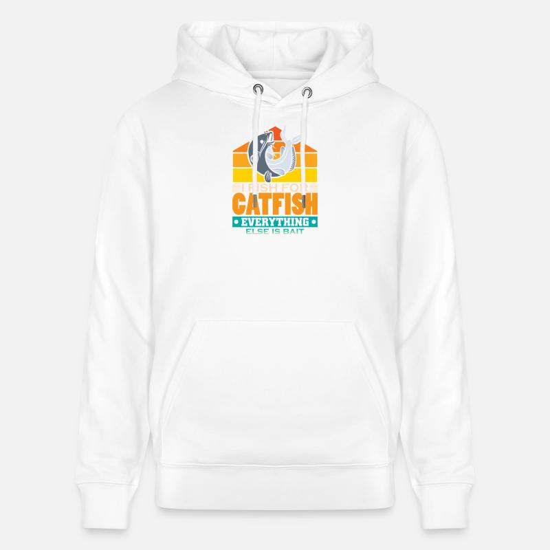 Poisson-chat pêcheur poisson-chat pêchent le poisson-chat - Sweat à capuche bio CRUISER Stanley/Stella Unisexe - blanc