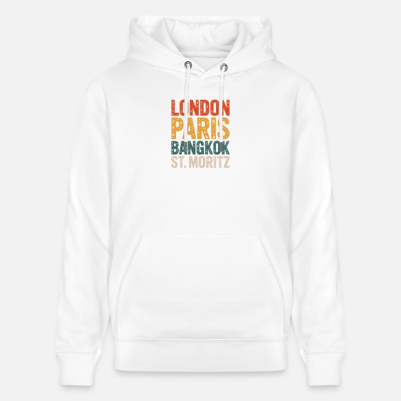 Saint-Moritz, Grisons suisses - Sweat à capuche bio CRUISER Stanley/Stella Unisexe - blanc