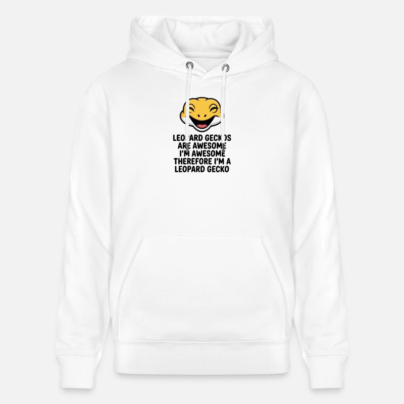 Mascotte joyeuse de Leopardgecko rit - Sweat à capuche bio CRUISER Stanley/Stella Unisexe - blanc