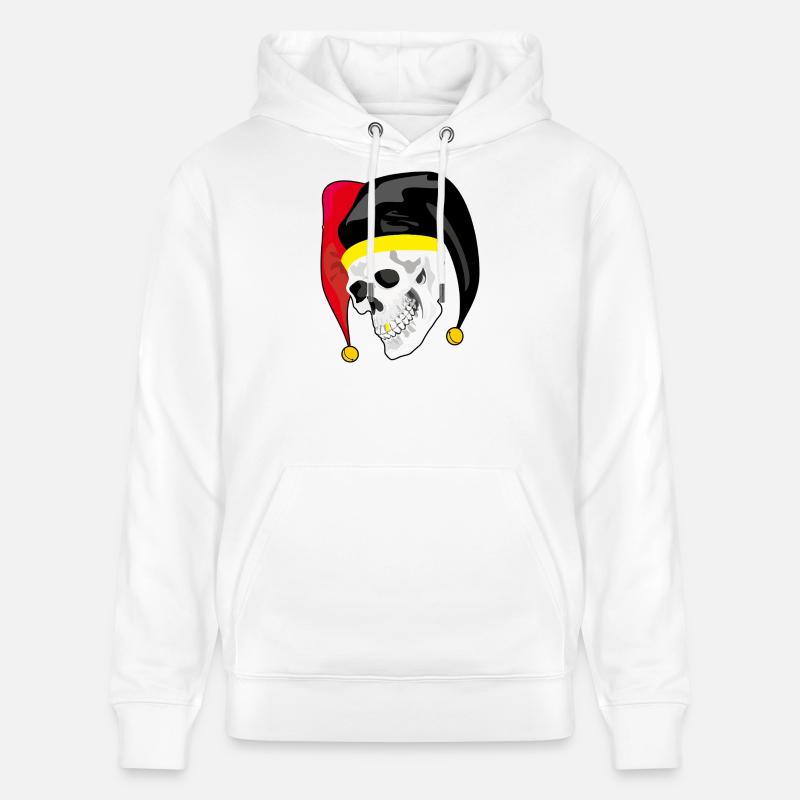 Crâne d’Arlequin : Style Rebelle et Or - Sweat à capuche bio CRUISER Stanley/Stella Unisexe - blanc