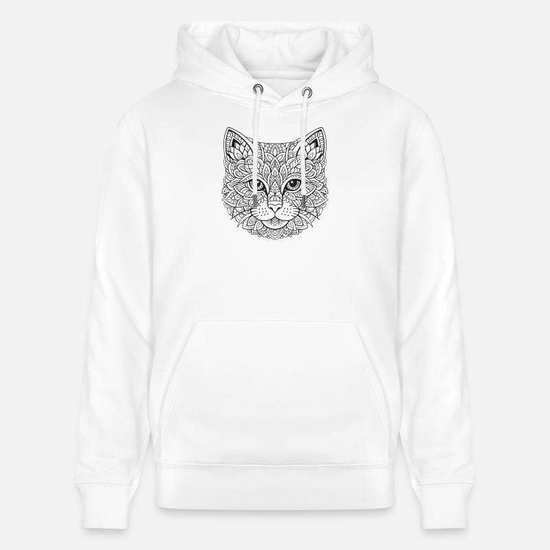 Visage de chat de Mandala - Sweat à capuche bio CRUISER Stanley/Stella Unisexe - blanc