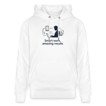 Smart Work Tech Silhouette - Stanley/Stella CRUISER Unisex Organic Hoodie - white - Front - Alina (178cm) & Michal (187cm)