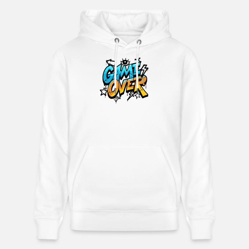 Game Over Graffiti Néon - Sweat à capuche bio CRUISER Stanley/Stella Unisexe - blanc