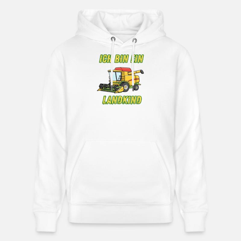 Traktor - Ich bin ein Landkind - Stanley/Stella Unisex Bio-Hoodie CRUISER  - Weiß